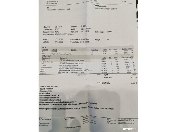 Moottoripyörä Suzuki GSX 2016 16407607