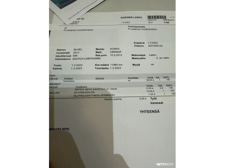 Moottoripyörä Honda CBR 2013 26646010
