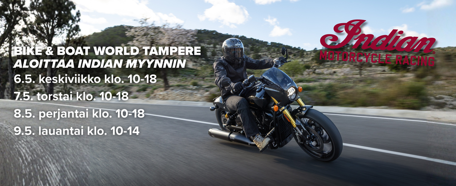 BIKE & BOAT WORLD TAMPERE ALOITTAA INDIAN MYYNNIN